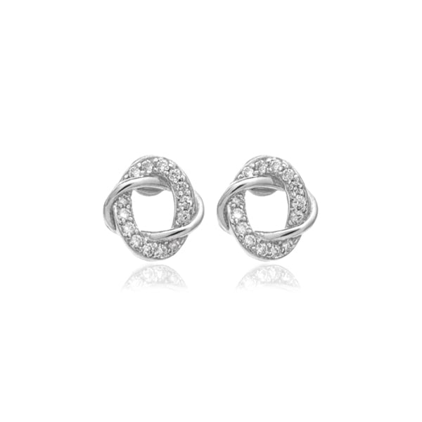 STK1426 閃耀滿鑽扭結 耳針/無耳洞黏貼式耳環