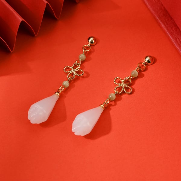 花影玉蹤垂墜 耳針/無耳洞黏貼式耳環