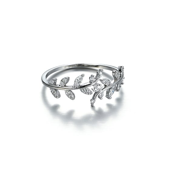 繁葉纏繞開口戒指[純銀]