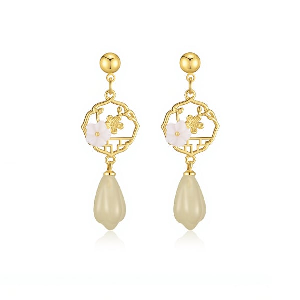 STK1463 春櫻水漾耳環 耳針/無耳洞黏貼式耳環