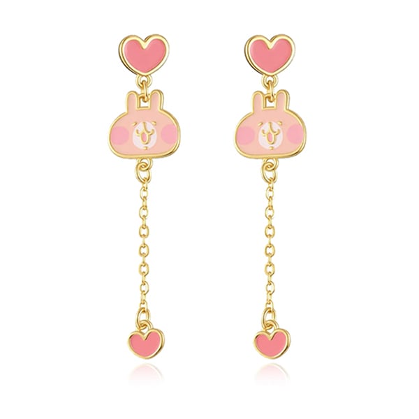 卡娜赫拉的小動物 戀愛細鍊兔兔 無耳洞黏貼式耳環