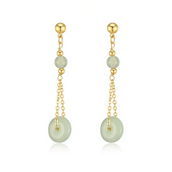 STK1464 古韻平安垂墜款 耳針/無耳洞黏貼式耳環