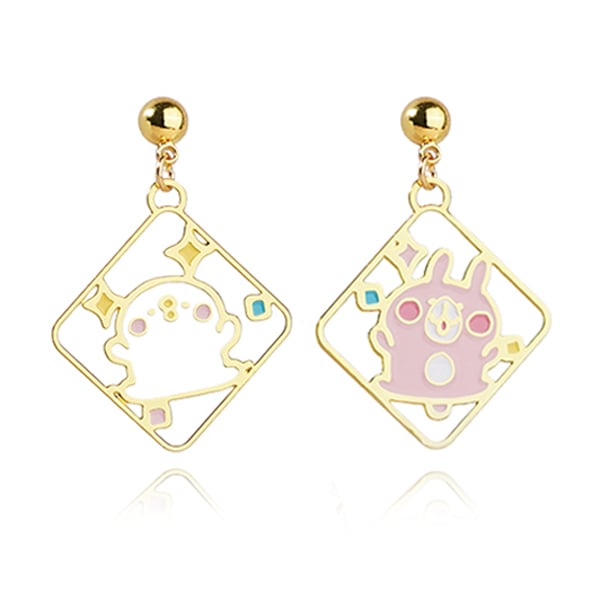 卡娜赫拉的小動物 手舞足蹈的兔兔與P助 無耳洞黏貼式耳環