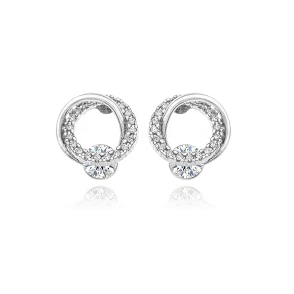 STK1418 璀璨光圈滿鑽幾何 耳針/無耳洞黏貼式耳環