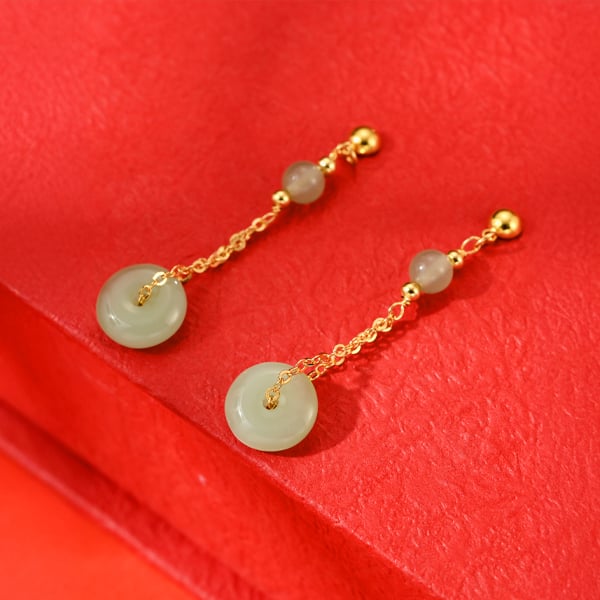 古韻平安垂墜款 耳針/無耳洞黏貼式耳環